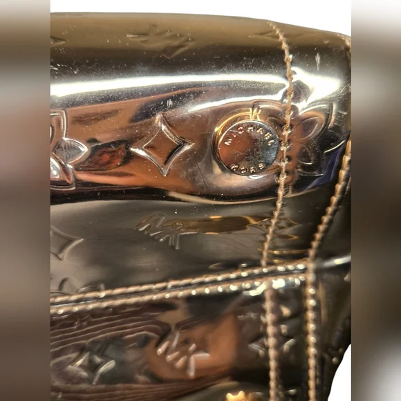 11x8x5.Michael Kors Gold Satchel Bag & wristlet. New shoulder strap. - Picture 11 of 15